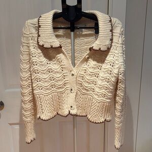 LUSH Cream Knit Women's Sweater Size L